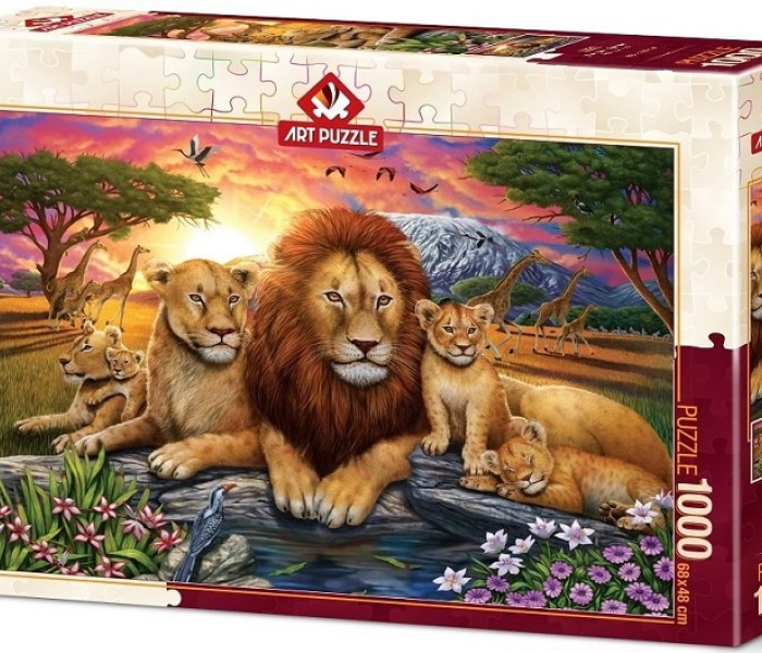 Puzzle - Art puzzle - Familie de lei